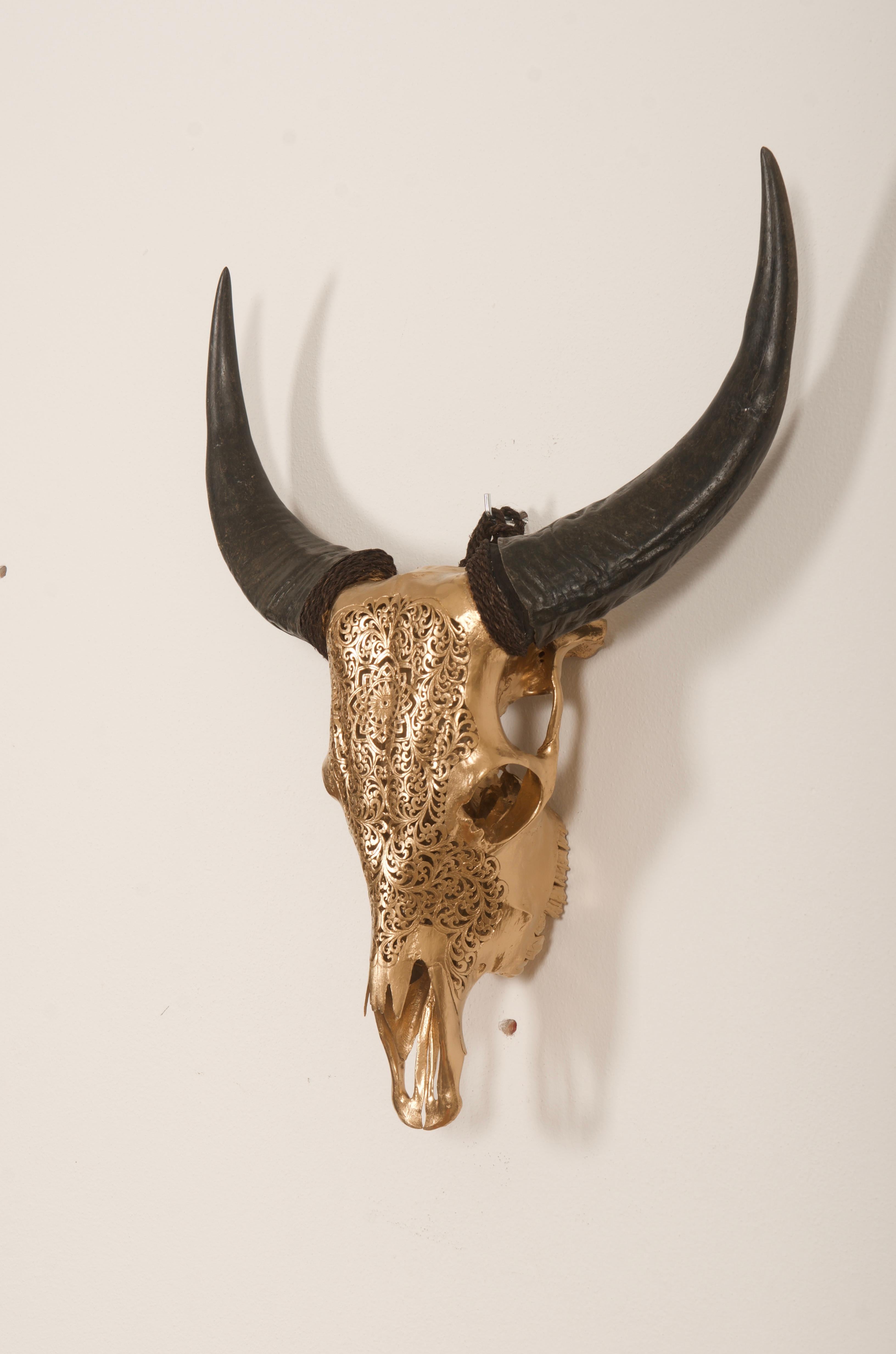 painted buffalo skull