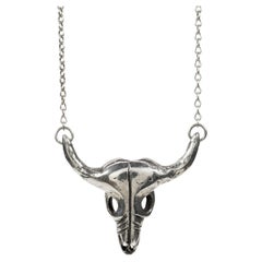 Buffalo Skull (Sterling Silver Pendant) by Ken Fury