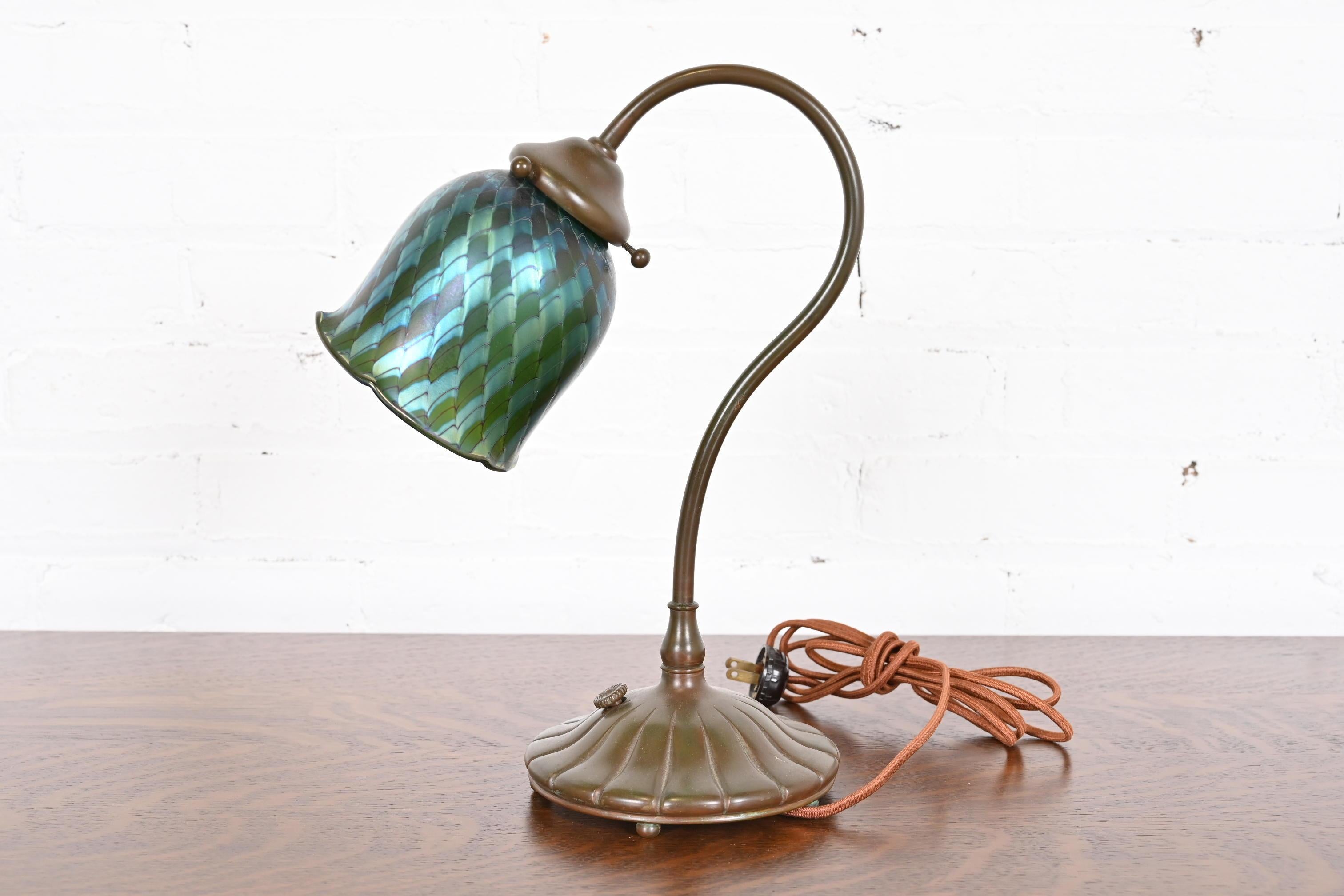 Buffalo Studios Arts & Crafts Bronze Desk Lamp, Circa 1910 3