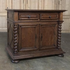 Buffet, 19th Century French Barley Twist in Solid Oak