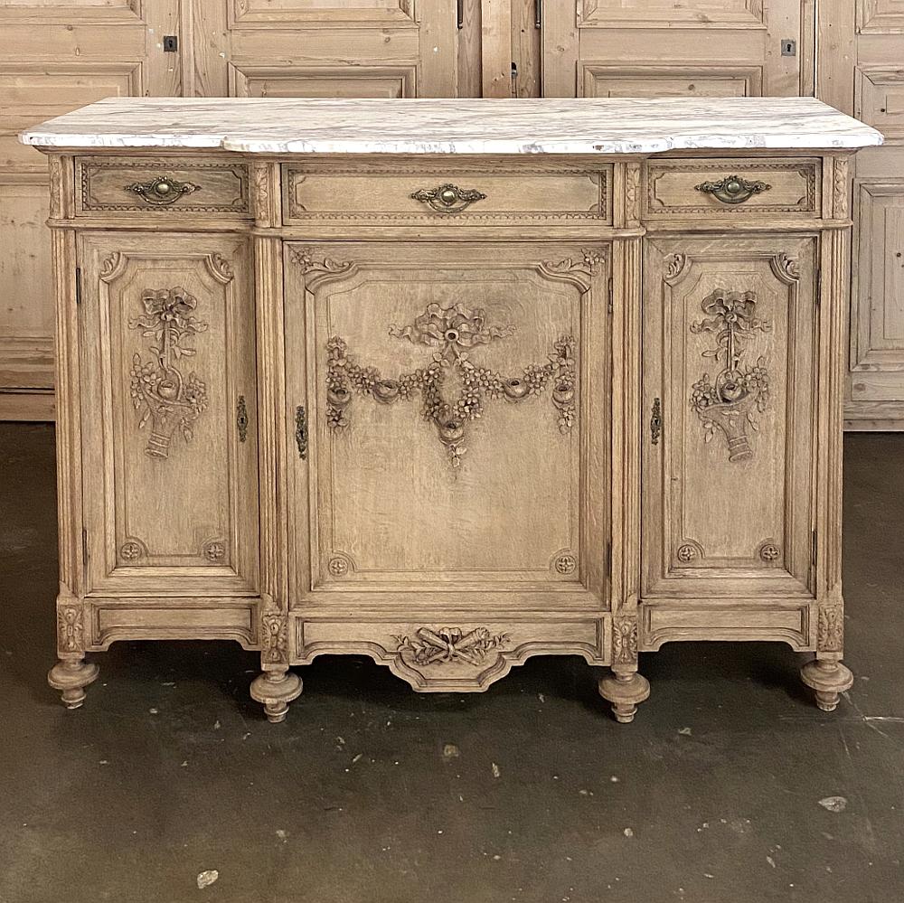 Buffet, 19th Century French Louis XVI with Marble Top In Good Condition In Dallas, TX