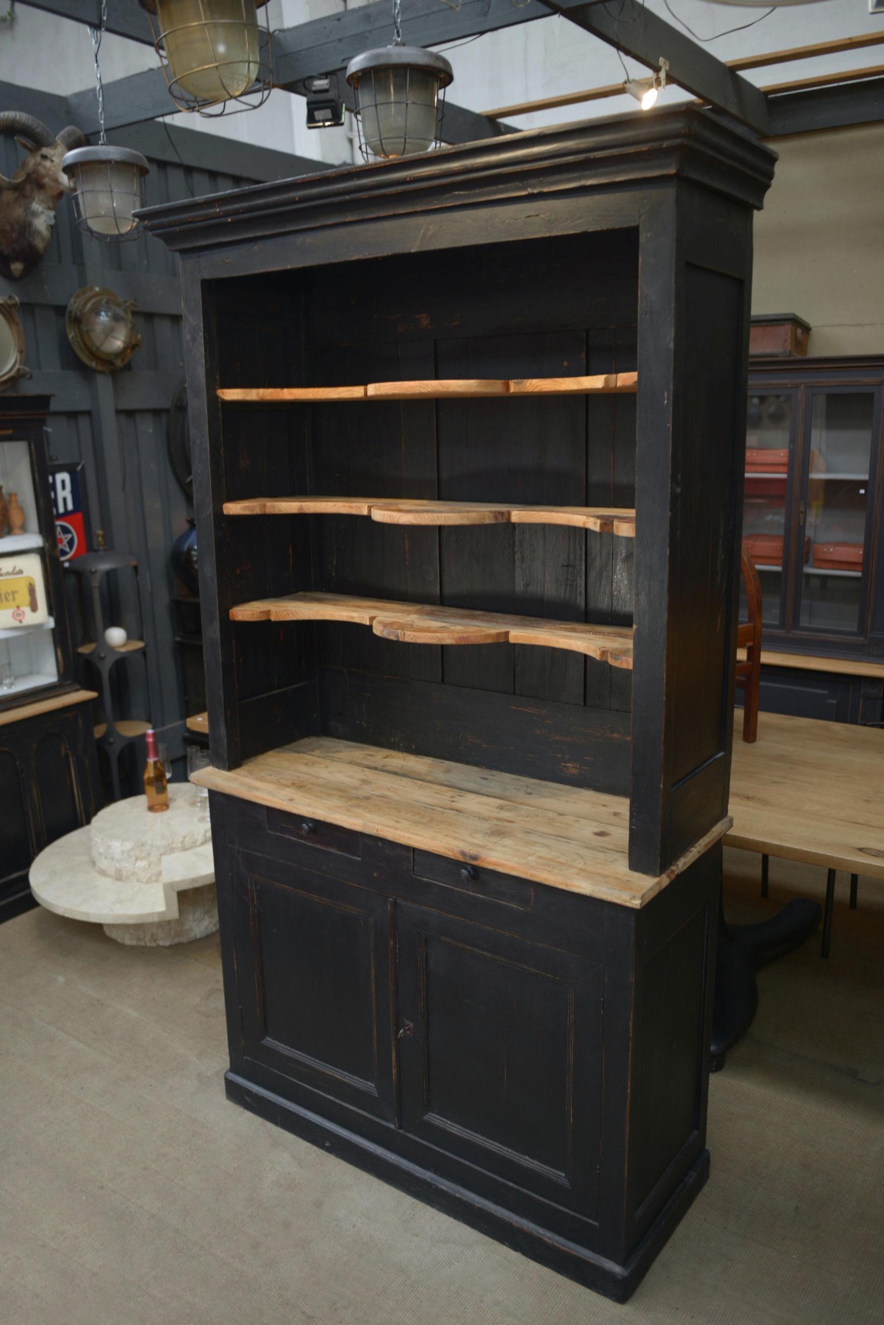 Buffet 2 corps en sapin fin 19ème en venta 6