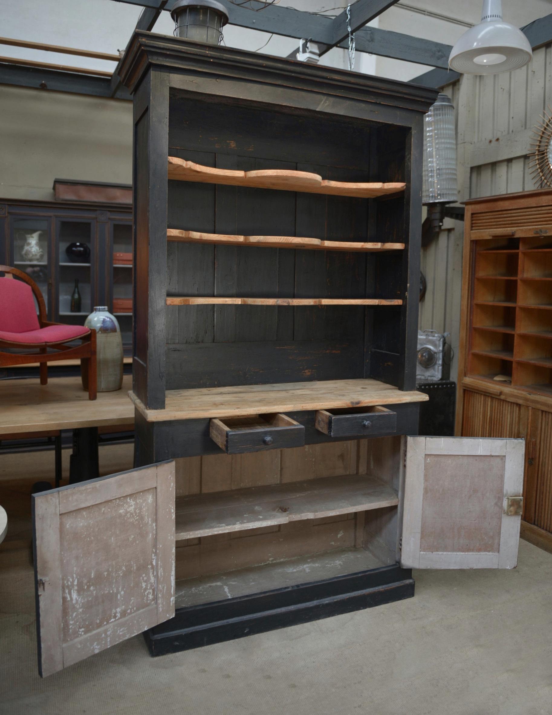 Buffet 2 corps en sapin fin 19ème en venta 4