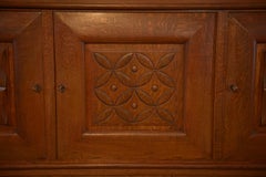 Buffet 3 portes en chêne massif pieds galbés 1950's