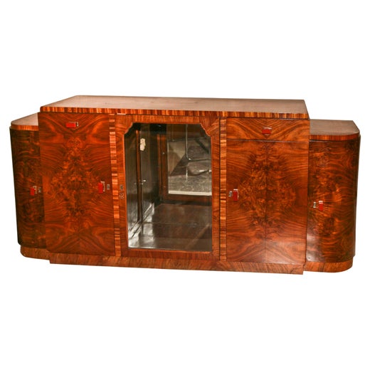Buffet Art Deco in Wood with Drawers, France 1930 For Sale at 1stDibs
