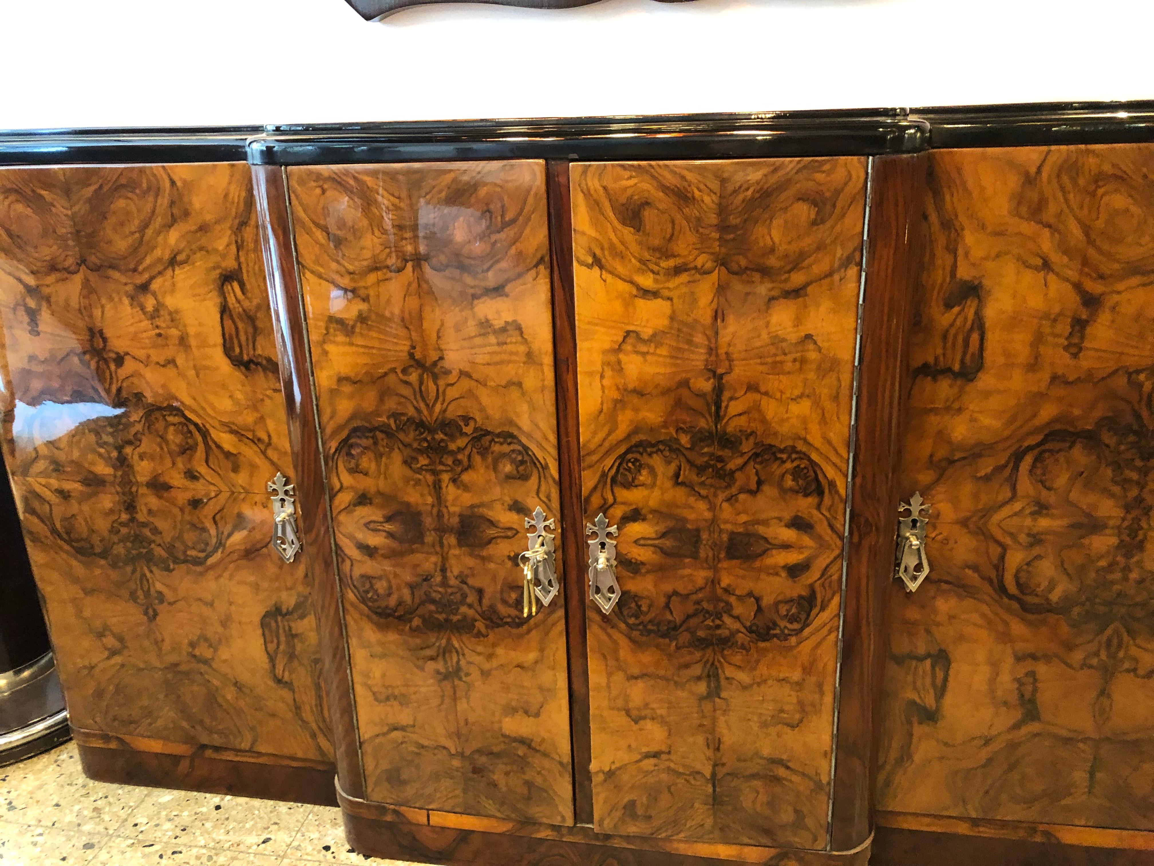 Buffet Art Deco in Wood with Drawers, France 1930 In Good Condition For Sale In Ciudad Autónoma Buenos Aires, C
