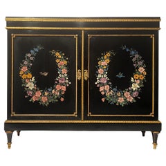 Antique Buffet at Support Height with Painted Polychrome Decoration, Napoleon III Period