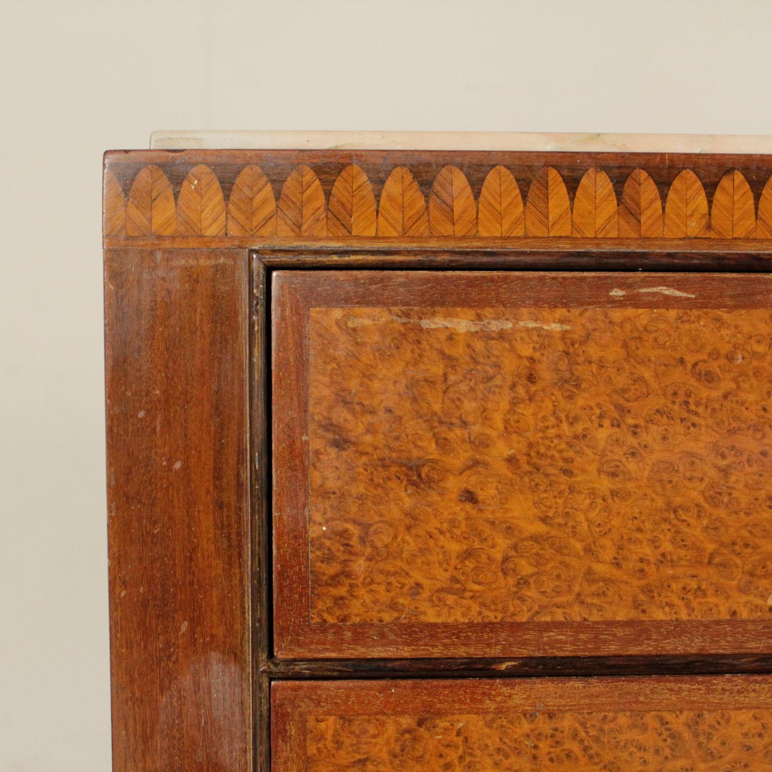 Buffet Attributable to Paolo Buffa Marble Mahogany Vintage, Italy, 1950s In Good Condition In Milano, IT