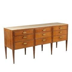 Buffet Attributable to Paolo Buffa Marble Mahogany Vintage, Italy, 1950s