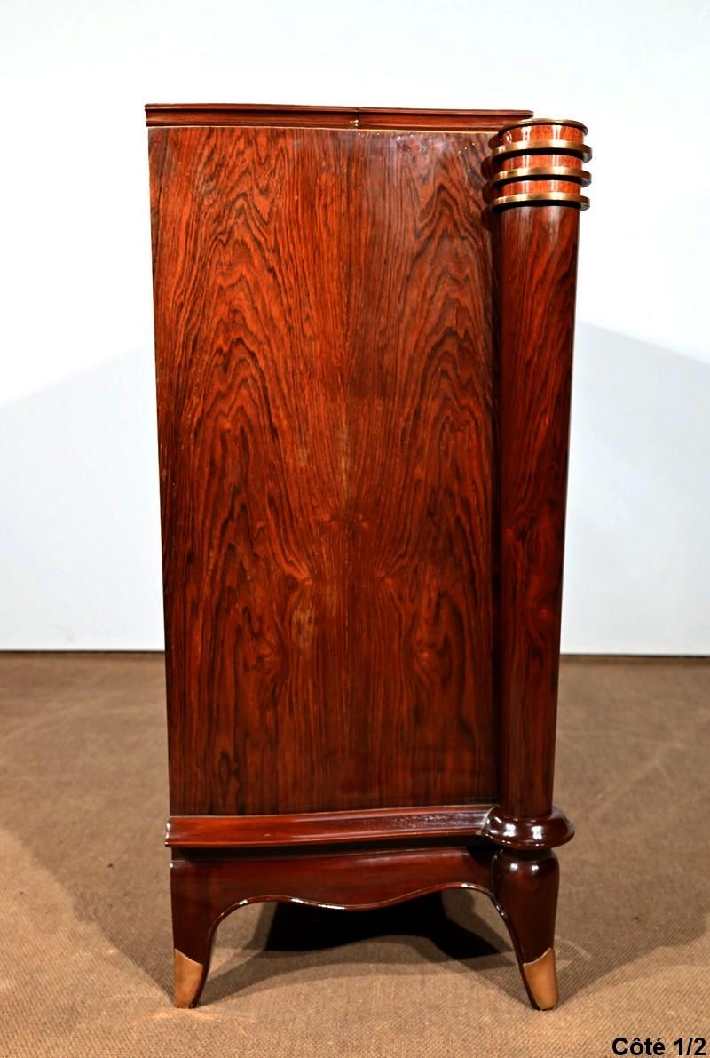 Precious Wood Bar Buffet attributed to J.Leleu, Art Deco – 1940 For Sale 5