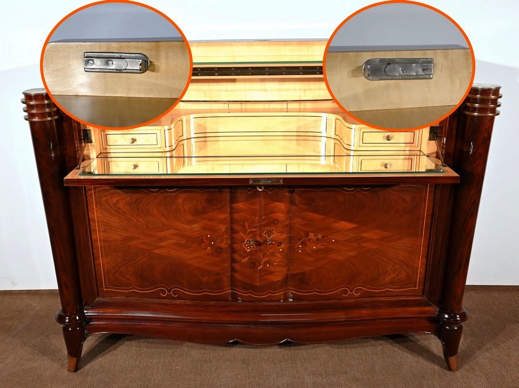 Precious Wood Bar Buffet attributed to J.Leleu, Art Deco – 1940 For Sale 9