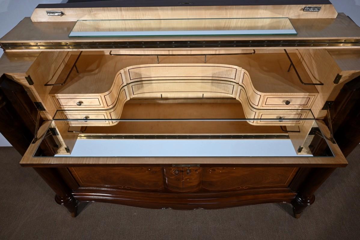 Precious Wood Bar Buffet attributed to J.Leleu, Art Deco – 1940 For Sale 10