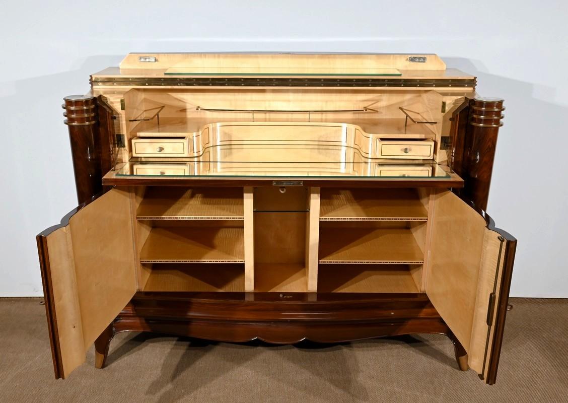French Precious Wood Bar Buffet attributed to J.Leleu, Art Deco – 1940 For Sale