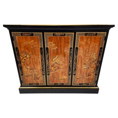 Buffet Bar Server Black Lacquer Asian Chinoiserie by Drexel