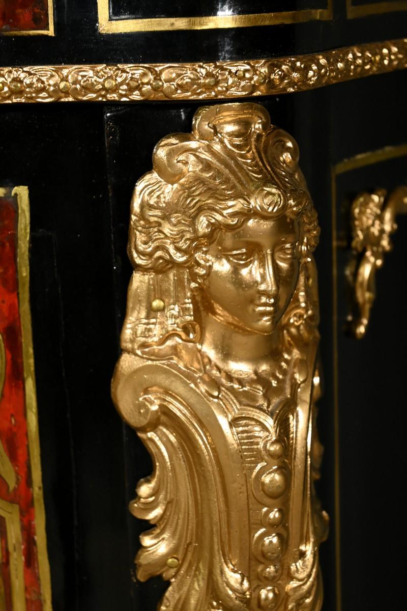 Aparador Boulle de madera de peral ennegrecida, época de Napoleón III - Mediados del siglo XIX en venta 6