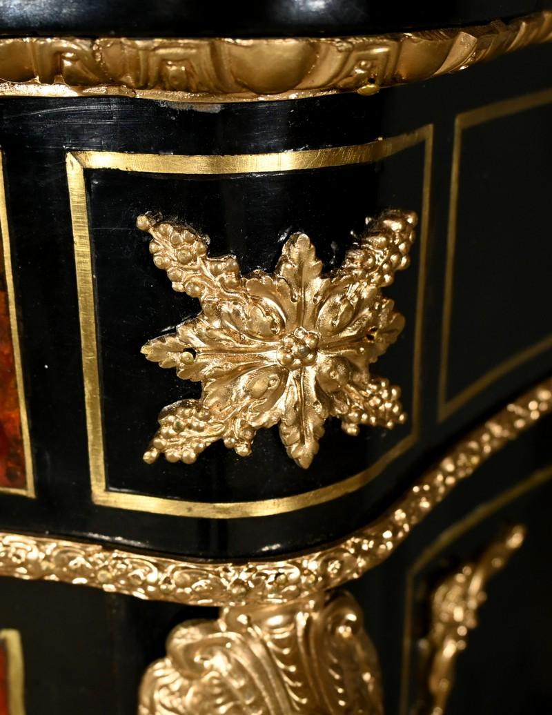 Aparador Boulle de madera de peral ennegrecida, época de Napoleón III - Mediados del siglo XIX en venta 4
