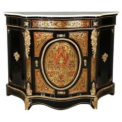 Boulle Buffet in Blackened Pearwood, Napoleon III Period – Mid-19th Century