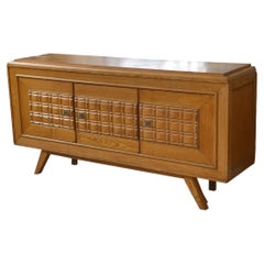 Buffet brutaliste en chêne 1960's