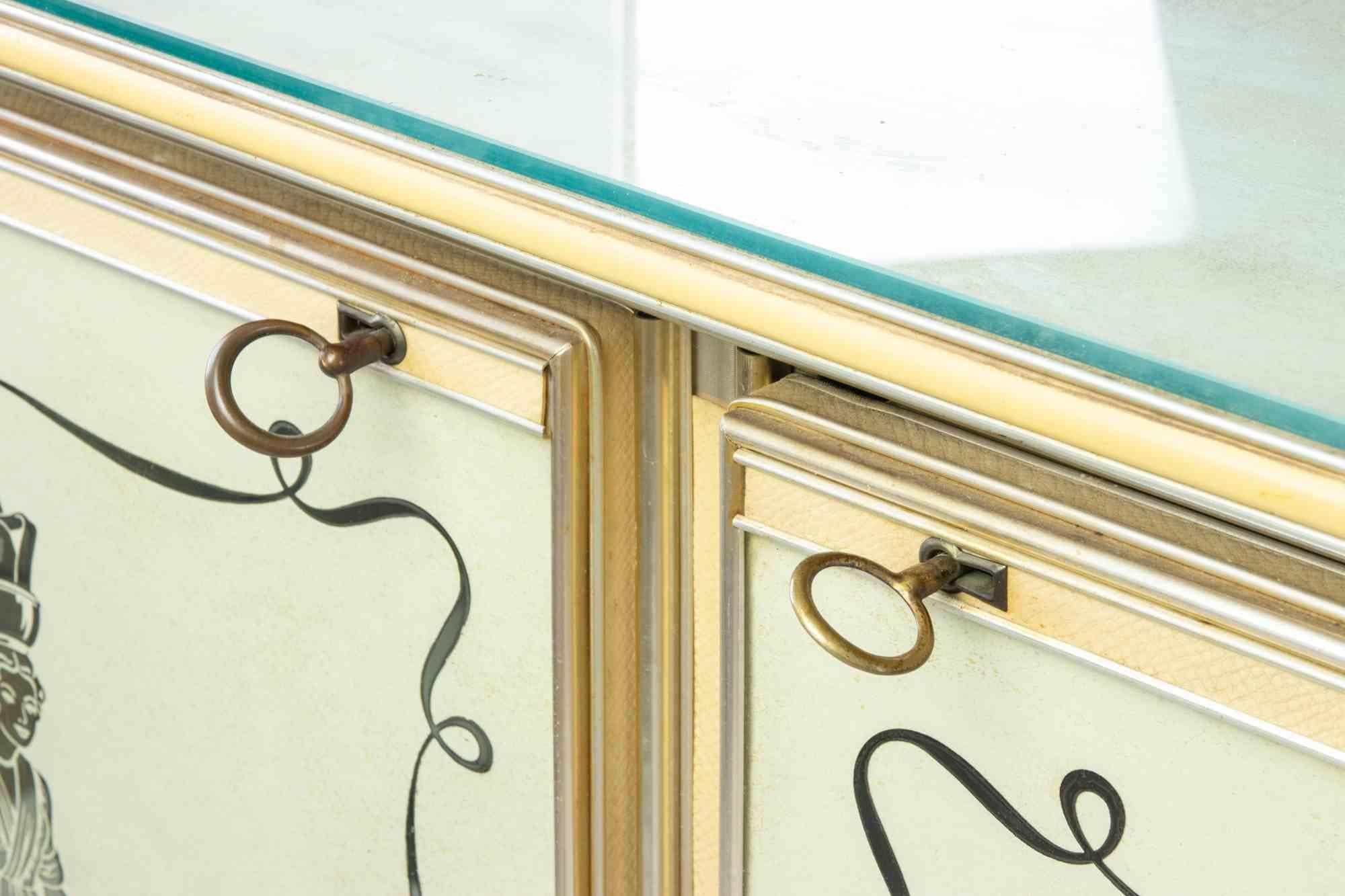 Buffet by Umberto Mascagni with Embedded Mirror,  Italy, 1950s For Sale 5