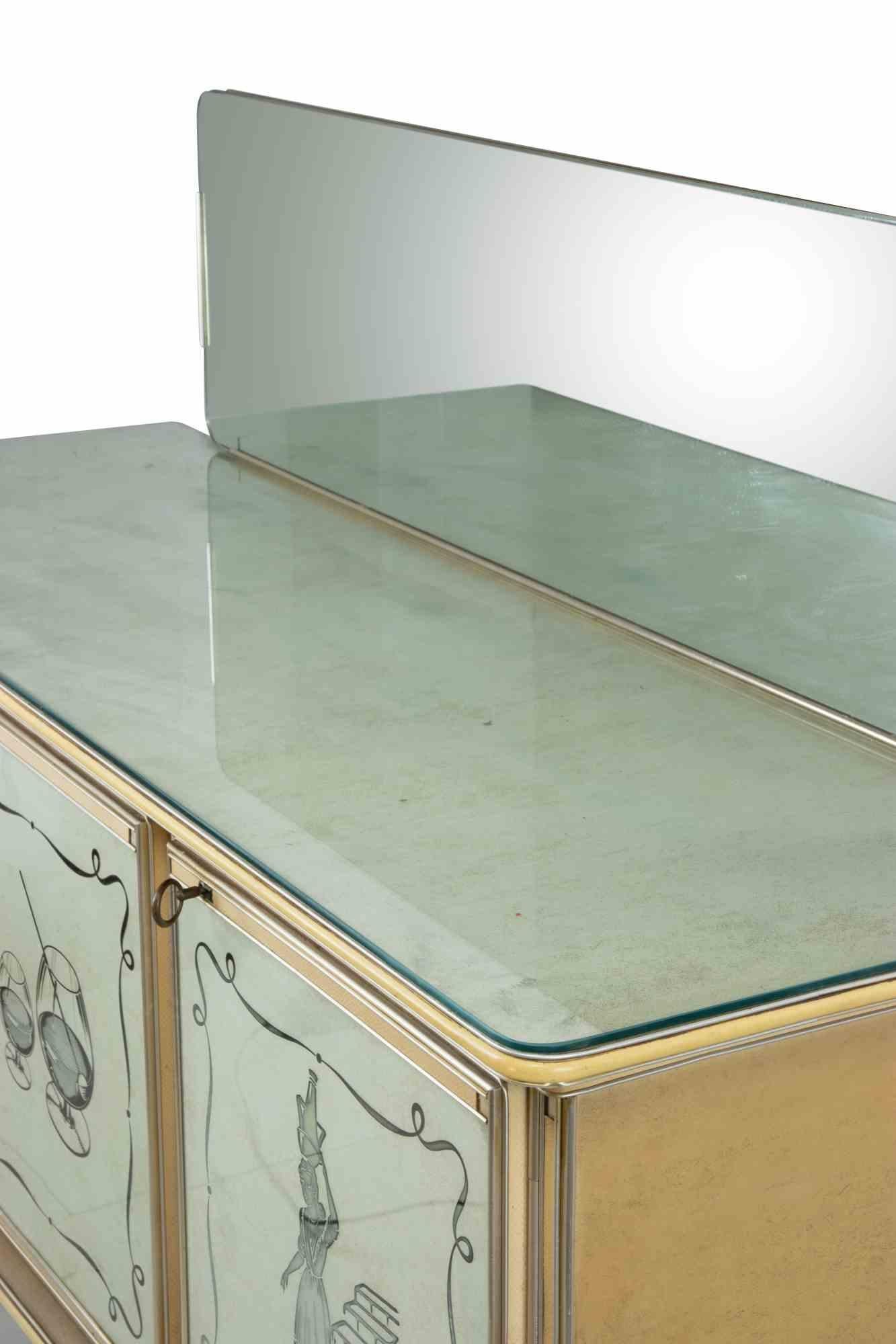 Buffet by Umberto Mascagni with Embedded Mirror,  Italy, 1950s For Sale 7