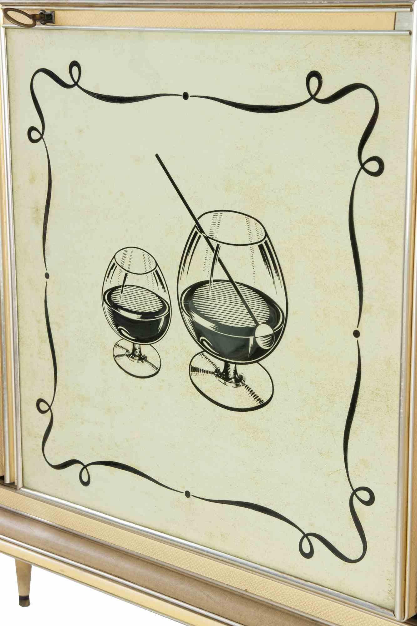 Buffet by Umberto Mascagni with Embedded Mirror,  Italy, 1950s For Sale 3