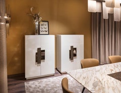 Buffet Cabinet Handles in Liquid Metal Led Lighting with Opening Sensor