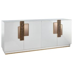 Buffet Cabinet Handles in Liquid Metal Led Lighting with Opening Sensor