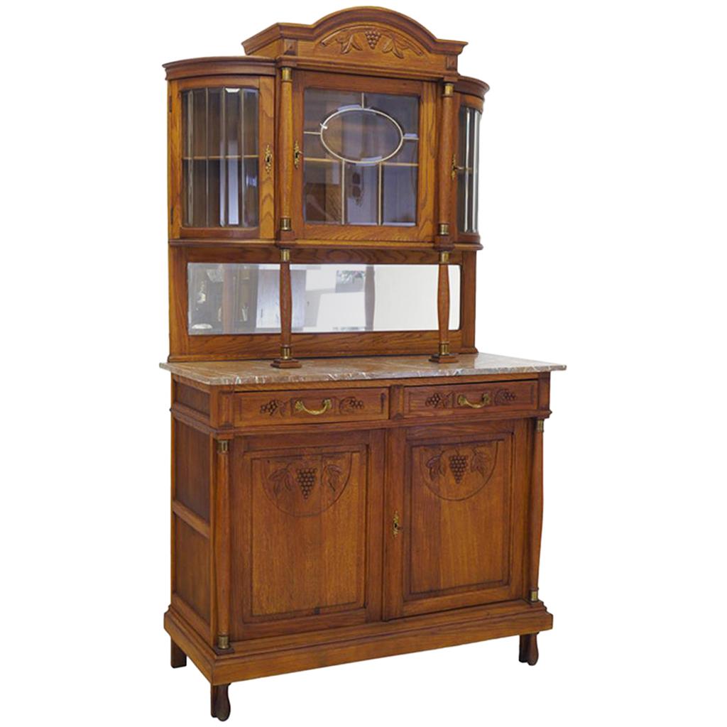 Buffet Cabinet Kitchen Cabinet Antique, 1920s Made of Solid Oak