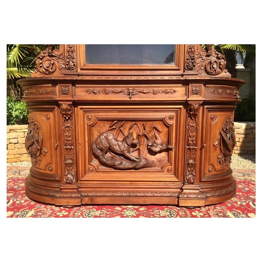 19th Century, Carved Walnut Hunting Buffet For Sale 5