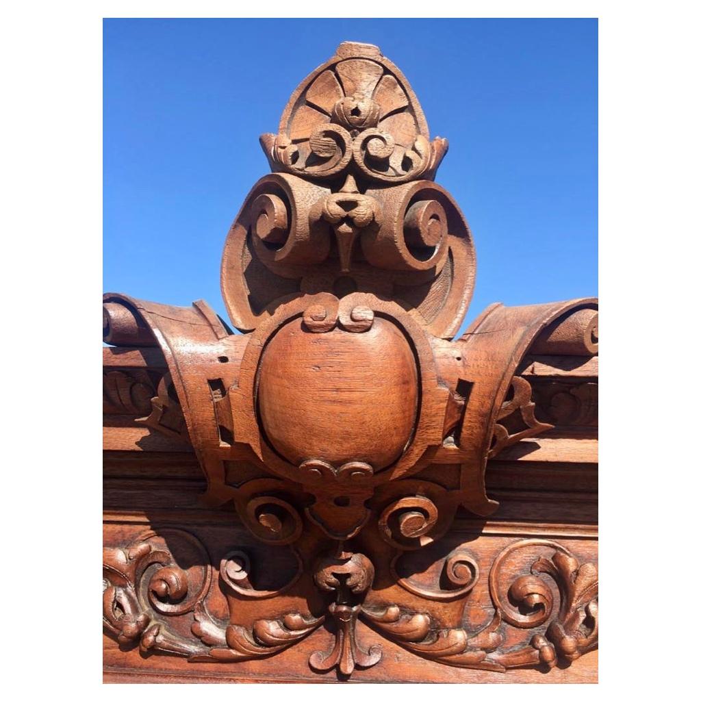 French 19th Century, Carved Walnut Hunting Buffet For Sale