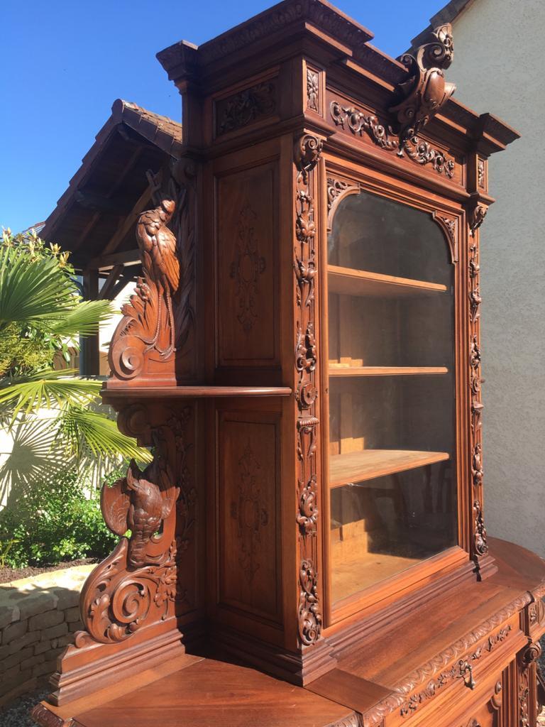 19th Century, Carved Walnut Hunting Buffet For Sale 2