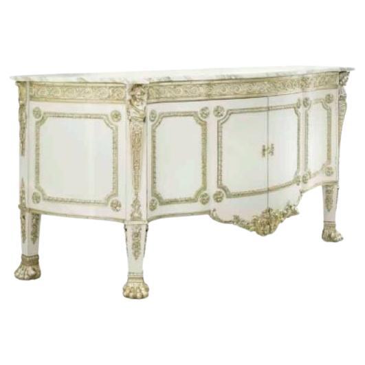 Buffet Style Empire Décorations Bronzées Wood Solid Lime Wood Hand Made Marble Top