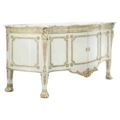 Buffet Style Empire Décorations Bronzées Wood Solid Lime Wood Hand Made Marble Top