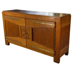 Buffet en chêne massif Art déco par Henri Bonjour 1930's