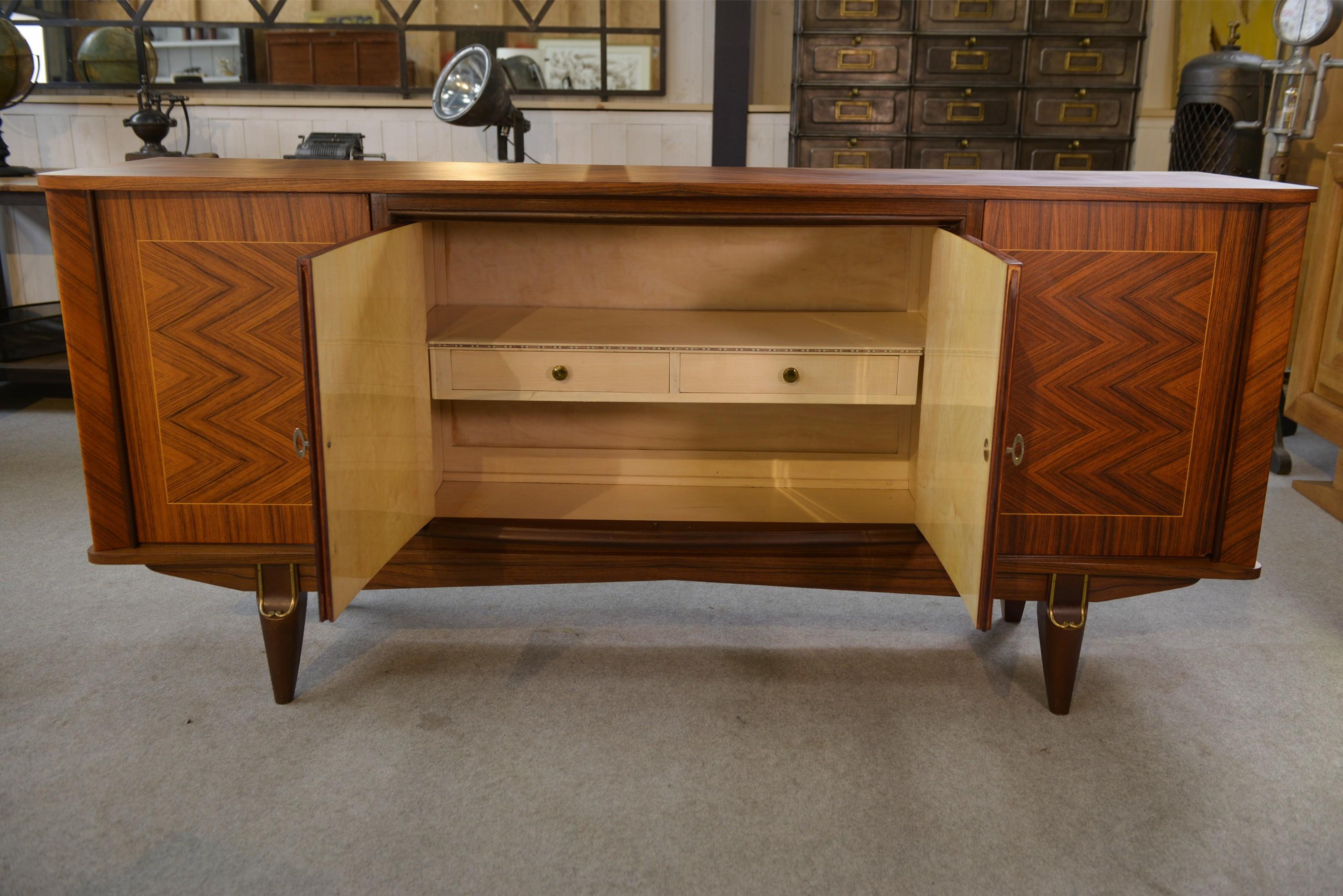Buffet en palissandre et érable 1960's Bon état - En vente à TOURCOING, FR