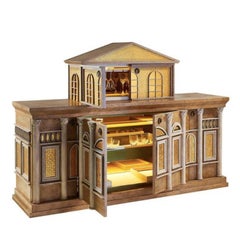 Buffet Hand Decorated Knobs Bronzed Brass Tyni Mosaic Mirror Led Lightining Ins