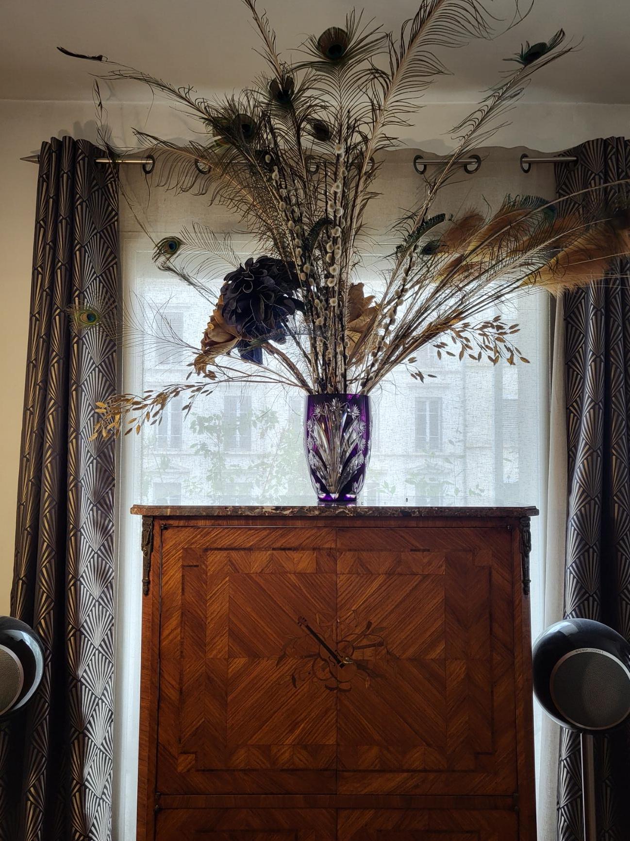 Buffet haut en bois de rose et plaque de marbre style Louis XVI  Français en vente 12