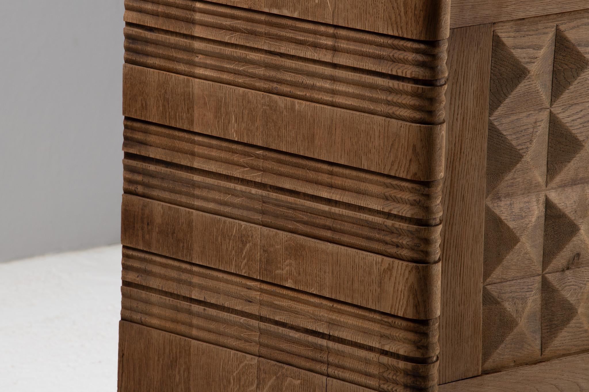 Buffet in Carved Oak, France, 1940s in vendita 2