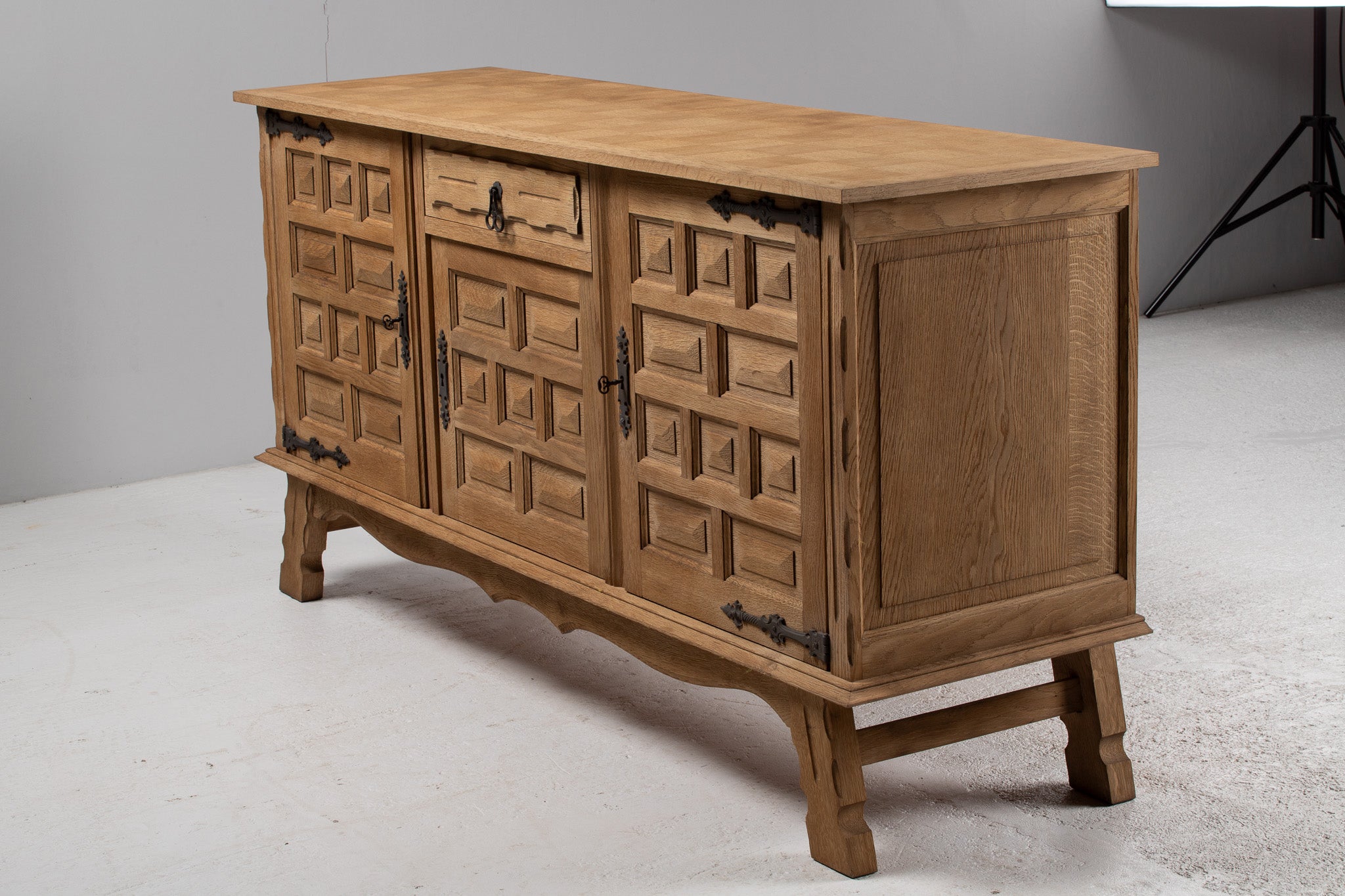 Buffet in Carved Oak, France, 1950s