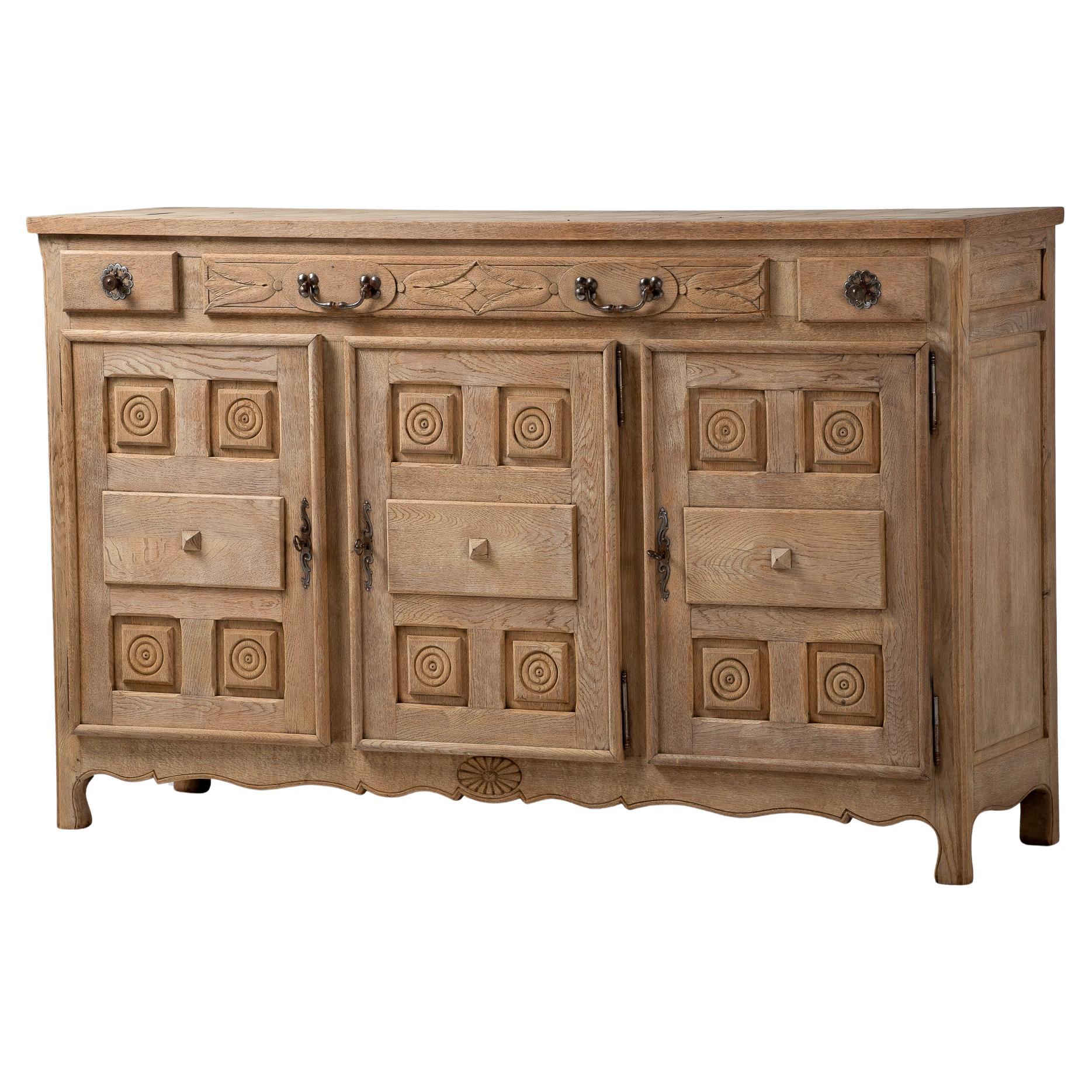 Buffet in Carved Oak, France, Early 20th Century For Sale