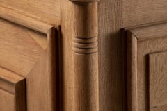 Buffet in Carved Oak with Geometric Panels, France, 1940s