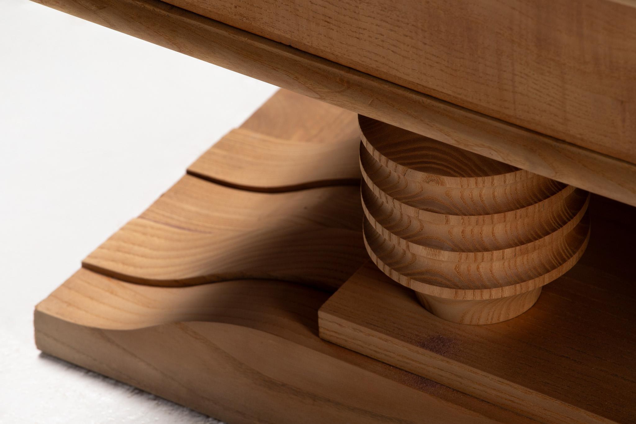 Buffet in Oak intagliato con piano in marmo, Francia, anni '50 in vendita 4