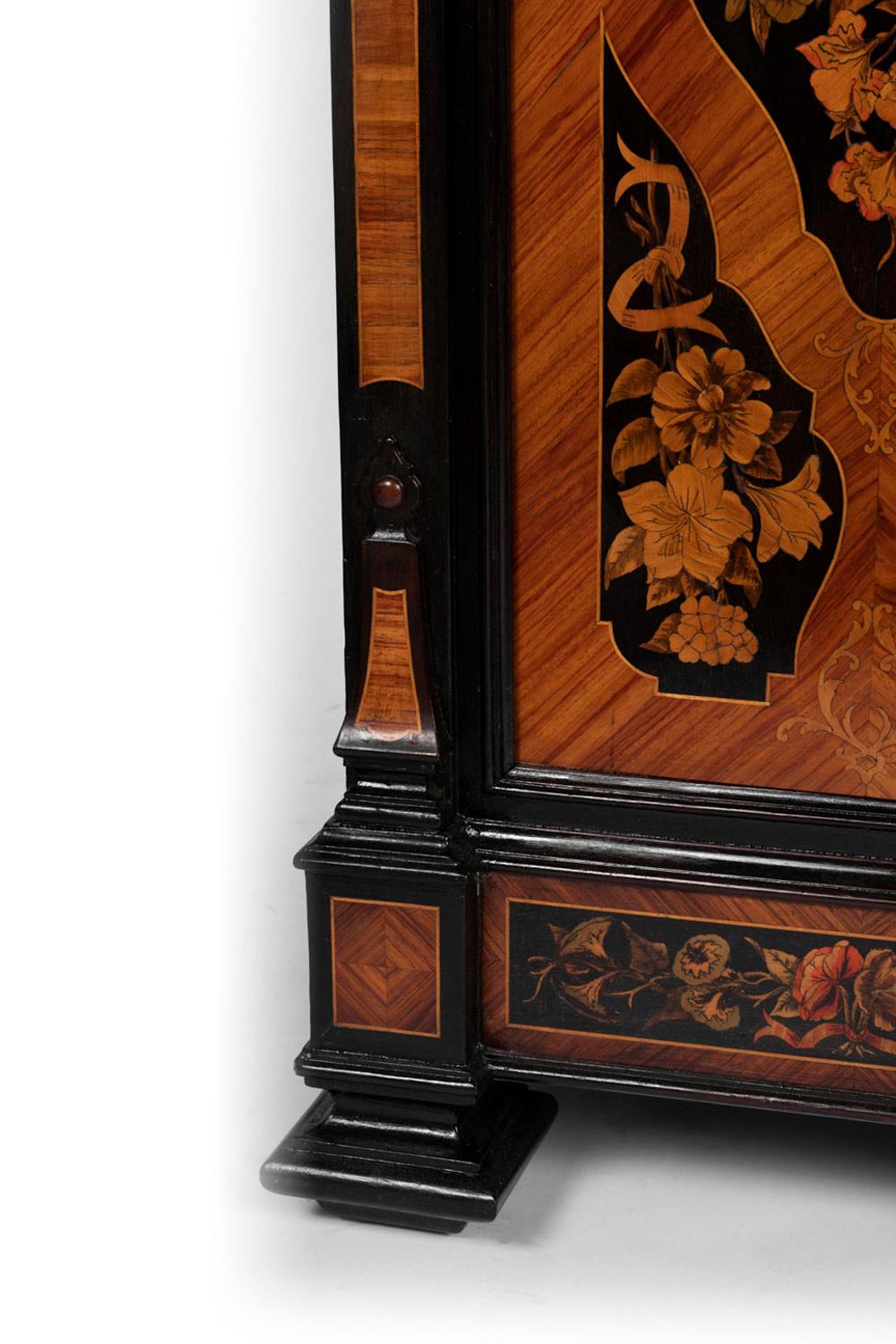Buffet in Flower Marquetry and Marble Top, circa 1900 2
