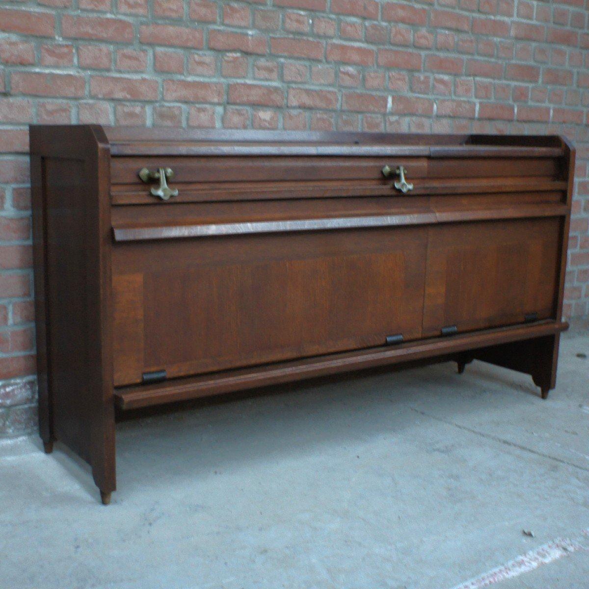 French Buffet in Solid Oak, Guillerme and Chambron For Sale