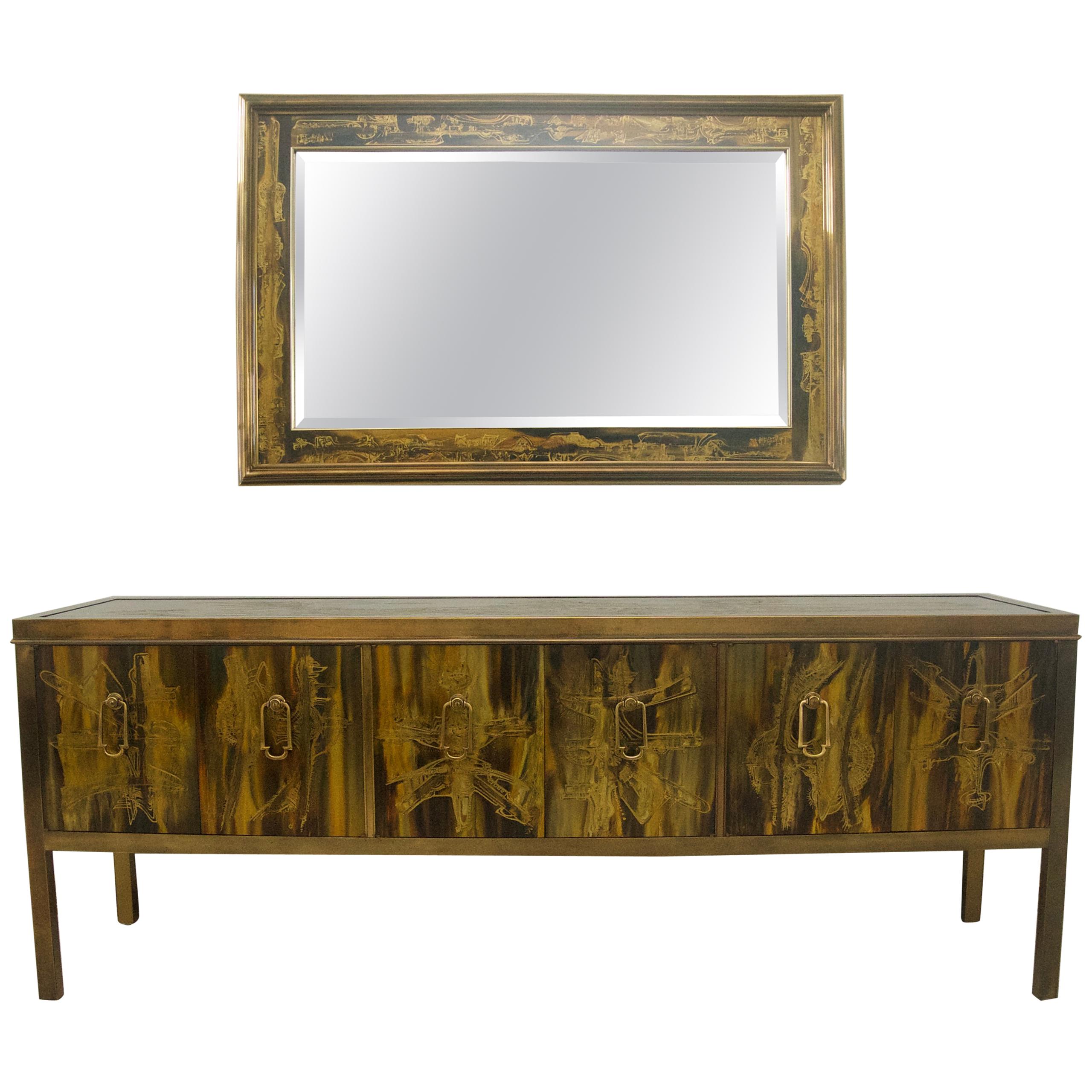 Buffet or Credenza and Wall Mirror
