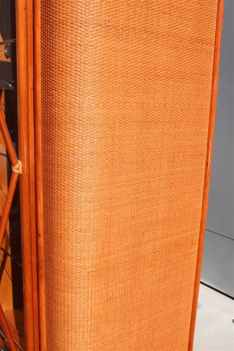 Vetrina buffet in Wood Wood e Rattan Produzioni Roberti 1970 Made in Italy in vendita 2
