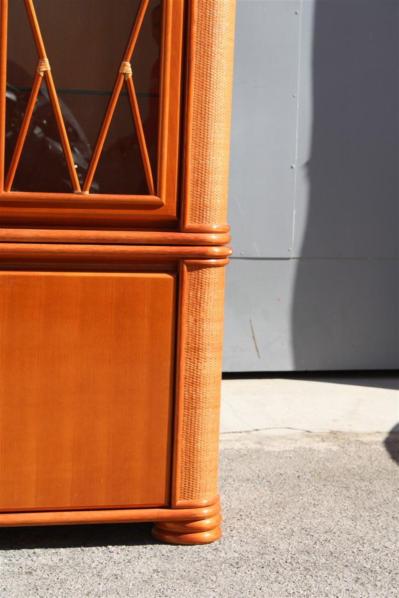 Vetrina buffet in Wood Wood e Rattan Produzioni Roberti 1970 Made in Italy in vendita 5