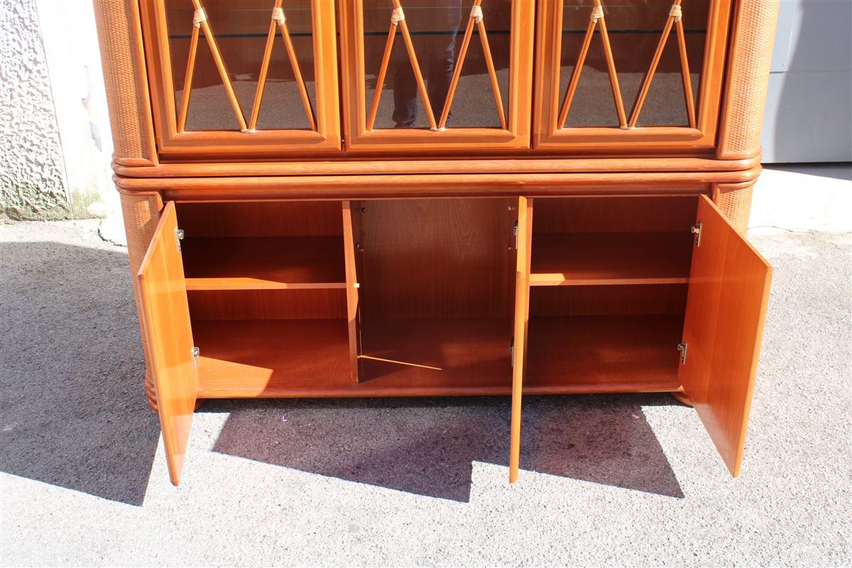 Vetrina buffet in Wood Wood e Rattan Produzioni Roberti 1970 Made in Italy In condizioni buone in vendita a Palermo, Sicily