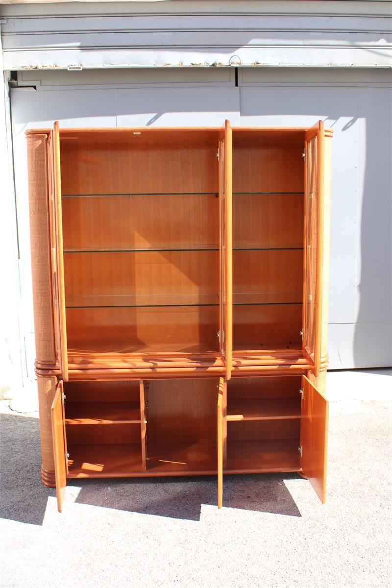 Bambù Vetrina buffet in Wood Wood e Rattan Produzioni Roberti 1970 Made in Italy in vendita