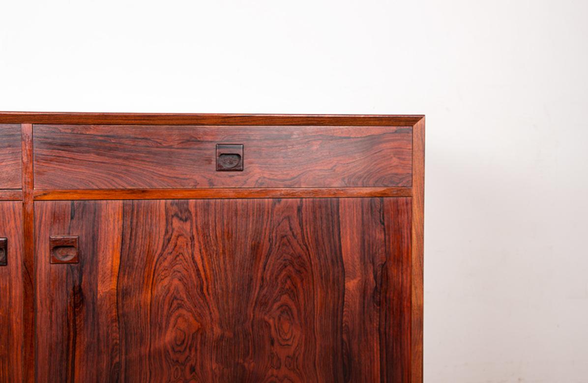 Scandinavian Modern Buffet, Sideboard, Danish Rosewood by Erik Brouer 1960.